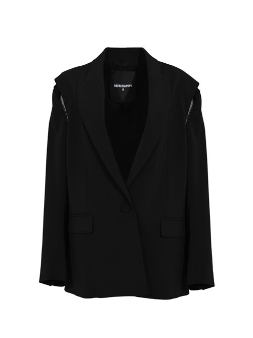 Blazer over in crêpe stretch con inserti in pizzo Patrizia Pepe | 8S0566 A6F5K103